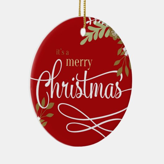 Het is een prettige kerstfoto / jaar keramisch ornament (Rechts)