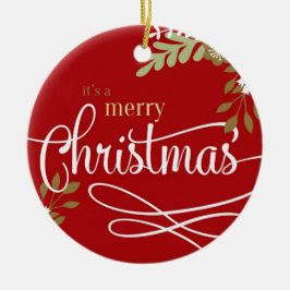 Het is een prettige kerstfoto / jaar keramisch ornament