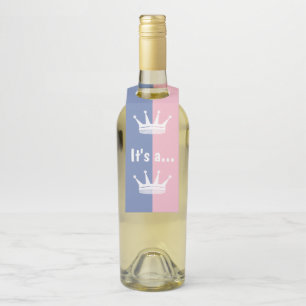 Het is een... Prins Gender Reveal Party Favor Flessenhanger