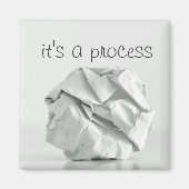 "Het is een proces" Verpletterde papierballmagneet Magneet (Voorkant)