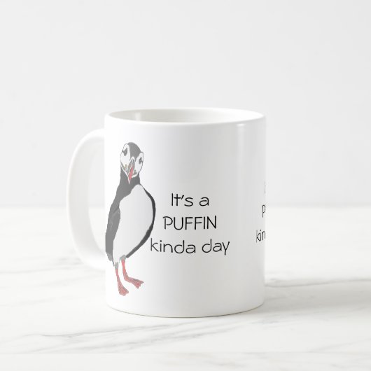 "Het is een Puffin Kinda Day"-Mok Koffiemok (Voorkant links)