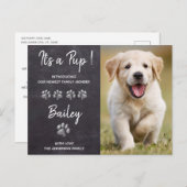 Het is een Pup New Pet Puppy Dog Aankondigingskaart (Voorkant / Achterkant)