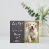 Het is een Pup New Pet Puppy Dog Aankondigingskaart (Staand voorkant)