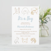 Het is een puppy Baby shower van een jongen Cutie Kaart (Staand voorkant)