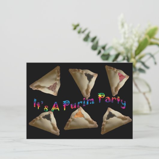 Het is een Purim Party Kaart (Staand voorkant)