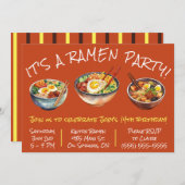 Het is een Ramen Party! Kinderen verjaardagsfeestj Kaart (Voorkant / Achterkant)