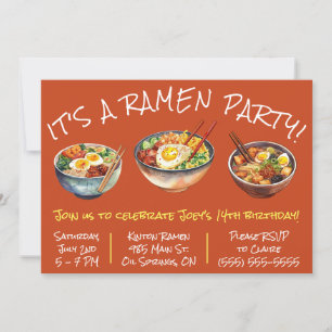 Het is een Ramen Party! Kinderen verjaardagsfeestj Kaart