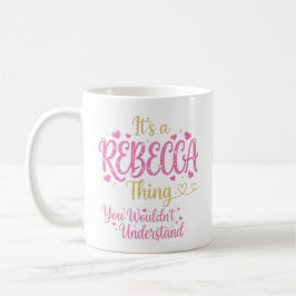 Het is een Rebecca-ding Roze Goud Vrouwen Cadeau Koffiemok