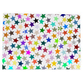 Het is een regenboogfeest, multi-gekleurd sterrenp groot cadeauzakje (Achterkant)