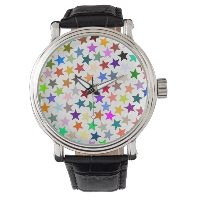 Het is een regenboogfeest, multi-gekleurd sterrenp horloge (Voorkant)