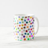 Het is een regenboogfeest, multi-gekleurd sterrenp koffiemok (Voorkant rechts)