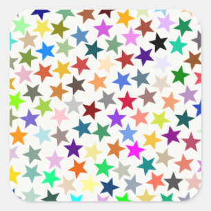 Het is een regenboogfeest, multi-gekleurd sterrenp vierkante sticker