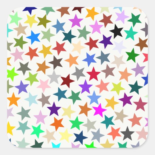 Het is een regenboogfeest, multi-gekleurd sterrenp vierkante sticker (Voorkant)