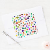 Het is een regenboogfeest, multi-gekleurd sterrenp vierkante sticker (Envelop)