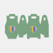 Het is een regenboogfeest, multi-gekleurd streeppa bedankdoosjes (Uitgevouwen)