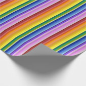 Het is een regenboogfeest, multi-gekleurd streeppa cadeaupapier (Hoek)