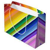 Het is een regenboogfeest, multi-gekleurd streeppa groot cadeauzakje (Achterkant Gekanteld)