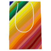 Het is een regenboogfeest, multi-gekleurd streeppa medium cadeauzakje (Voorkant)