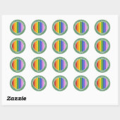 Het is een regenboogfeest, multi-gekleurd streeppa ronde sticker (Vel)