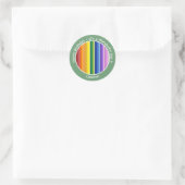 Het is een regenboogfeest, multi-gekleurd streeppa ronde sticker (Tas)