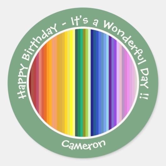 Het is een regenboogfeest, multi-gekleurd streeppa ronde sticker (Voorkant)