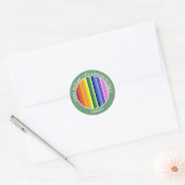 Het is een regenboogfeest, multi-gekleurd streeppa ronde sticker (Envelop)