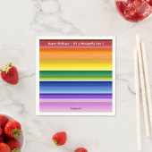 Het is een regenboogfeest, multi-gekleurd streeppa servet (Insitu)