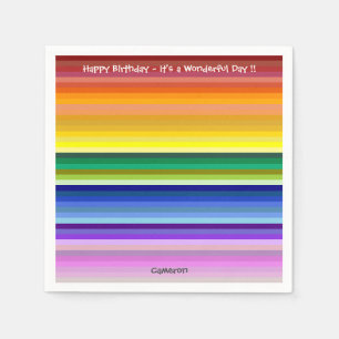 Het is een regenboogfeest, multi-gekleurd streeppa servet