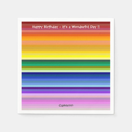 Het is een regenboogfeest, multi-gekleurd streeppa servet (Voorkant)