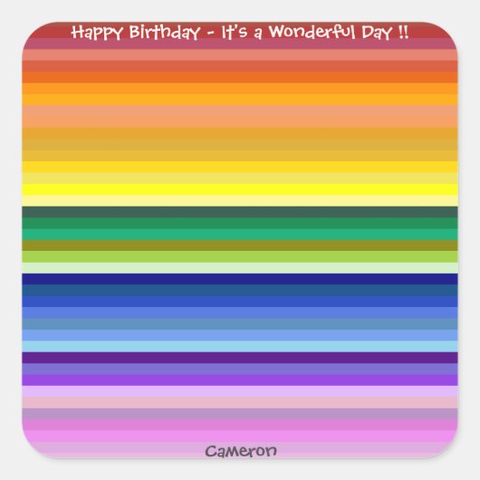 Het is een regenboogfeest, multi-gekleurd streeppa vierkante sticker (Voorkant)