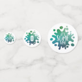 Het is een regenboogverjaardagsfeestje confetti (Voorkanten)