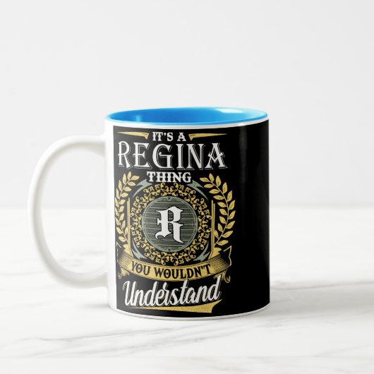Het is een Regina ding dat je niet kon begrijpen Tweekleurige Koffiemok (Links)