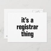 Het is een registrar ding briefkaart (Voorkant / Achterkant)