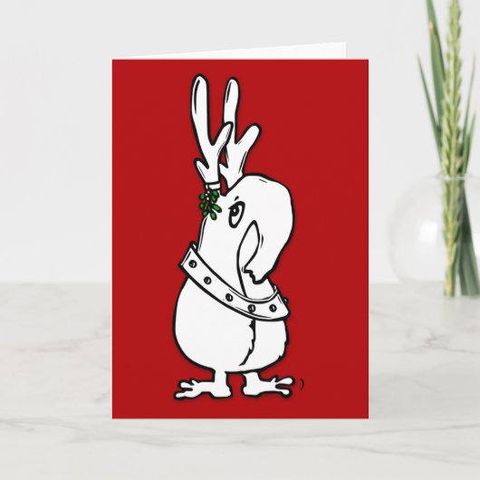 Het is een Rendier Qwirk. Op een Kaart. Hoe Feestdagen Kaart (Voorkant)