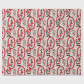 Het is een Retro Kerstmis. Cadeaupapier (Vlak)