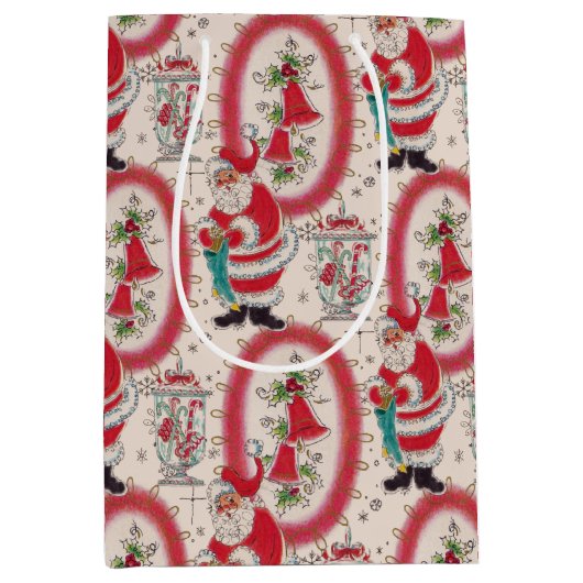 Het is een Retro Kerstmis. Medium Cadeauzakje (Voorkant)