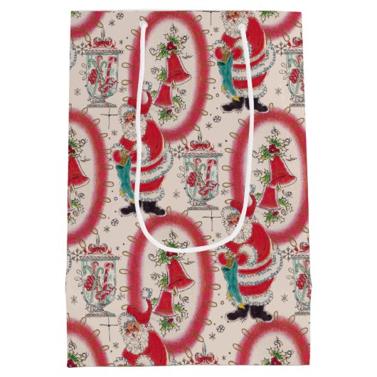 Het is een Retro Kerstmis.     Medium Cadeauzakje (Achterkant)