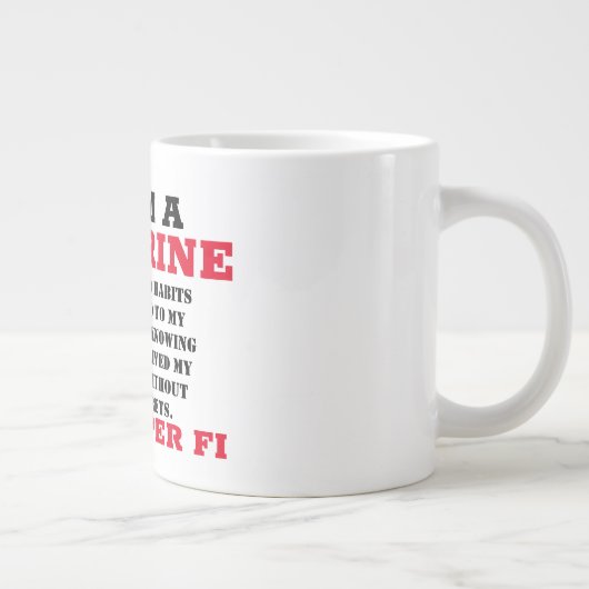 HET IS EEN REUZENKOFFIE-MOK VAN HET MARIENE DING GROTE KOFFIEKOP (Rechts)