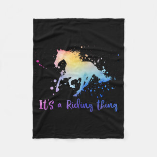 Het is een rijdende ding paard ruiter paardensport fleece deken