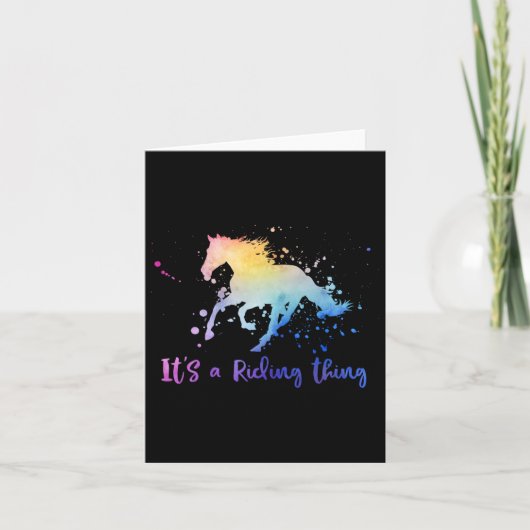 Het is een rijdende ding paard ruiter paardensport kaart (Voorkant)