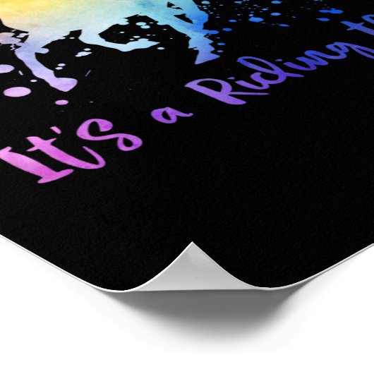 Het is een rijdende ding paard ruiter paardensport poster (Hoek)