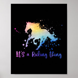 Het is een rijdende ding paard ruiter paardensport poster