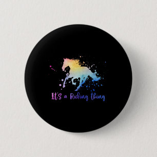 Het is een rijdende ding paard ruiter paardensport ronde button 5,7 cm