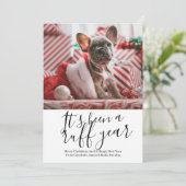 Het is een roofjaar geweest, gepersonaliseerd kers feestdagenkaart (Staand voorkant)