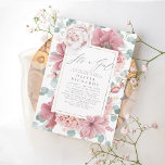 Het is een Roos van een gierstok, een Baby shower Kaart<br><div class="desc">Baby girl doucheuitnodigingen met prachtige,  stoffige roze bloemen</div>