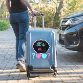 Het is een... roze & blauw geslacht onthullen Baby Sticker (Koffer Insitu)