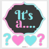 Het is een... roze en blauw Baby shower onthullen Sticker (Vel)