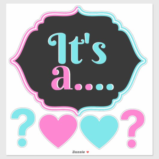 Het is een... roze en blauw Baby shower onthullen Sticker (Vel)
