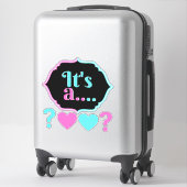 Het is een... roze en blauw Baby shower onthullen Sticker (Koffer)