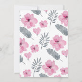 Het is een roze grijs bloemenmeisje Baby shower Kaart (Achterkant)